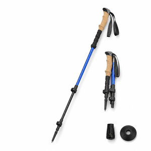 Bâtons <span class=keywords><strong>de</strong></span> <span class=keywords><strong>marche</strong></span> <span class=keywords><strong>nordique</strong></span> pliables en 3 sections, bâtons <span class=keywords><strong>de</strong></span> randonnée télescopiques en aluminium, durables, 135 cm, <span class=keywords><strong>prix</strong></span> d'usine, OEM, extérieur - Product Image 3