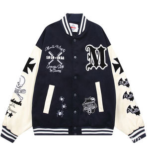 Veste de baseball pour homme personnalisée, streetwear, broderie lourde, flocage, patchwork, style baseball - Product Image 2