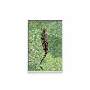 Elegant Printed Tiger Safari <b>Canvas</b> - Green Glass Art Animal <b>Wall</b> Decor,WHITE FRAMED <b>CANVAS</b> - Product Image 2