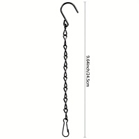 UIYICIL Chaîne métallique noire suspendue de 24,5 cm, décor de jardin extérieur polyvalent pour nichoir à oiseaux, lanterne, carillon éolien, panier de fleurs