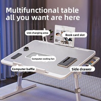 Tavolo Da Letto par ordinateur portable MDF Table de lit pour ordinateur portable ronde réglable en hauteur multi-fonctionnel ordinateur bureau usage domestique salon canapé