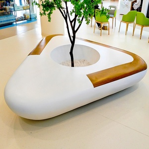 GRC Seat UHPC Teko Stone Terrazzo Stool Outdoor Park Landscape Leisure Chair Fiberglass Tree Pit Custom Shuchili03 Guangdong - Product Image 1