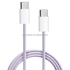 Type-C to Type-C 60W Braided Data <b>Cable</b> with 2USB Compatible with iPhone15ProMax USB Charging <b>Cable</b> for Cell Phones - Product Image 1