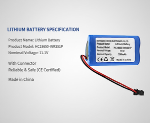 Литиевая цилиндрическая батарея 11.1В 3000мАч/3200мАч/3500мАч/5200мАч/6000мАч/18650 высокой емкости для электроинструментов и светодиодных фонарей - Product Image 5