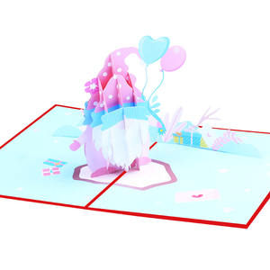 Carte de vœux de la Saint-Valentin, poupée <span class=keywords><strong>sans</strong></span> <span class=keywords><strong>visage</strong></span> mignonne en trois dimensions, nouvelle impression numérique, carte de vœux de lutin, anniversaire, amour, papier - Product Image 3