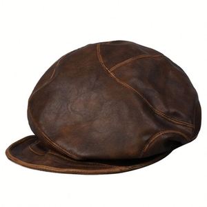 2025 New Arrival PU Leather Newsboy Cap Personalized Men Women Casual Retro Fashion Trendy <b>Beret</b> Hat - Product Image 4