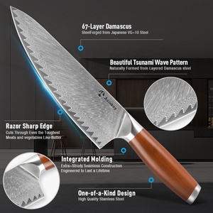 Couteau <span class=keywords><strong>de</strong></span> Chef <span class=keywords><strong>de</strong></span> <span class=keywords><strong>Cuisine</strong></span> en Acier Damas Gravé sur Mesure, <span class=keywords><strong>Lot</strong></span> en Gros, Certifié NSF, 8 Pouces, Cadeau <span class=keywords><strong>de</strong></span> Pendaison <span class=keywords><strong>de</strong></span> Crémaillère - Product Image 2