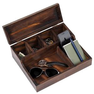Wooden Storage <b>Box</b> Rectangle Desktop Organizer For Jewelry Watches Wallets And <b>Small</b> Items - Product Image 1