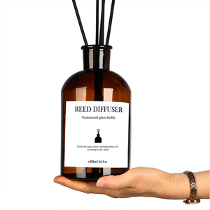 Tonda originale rotonda Color ambra 500ml extra Large flaconi di vetro diffusori di canneto oversize in magazzino - Product Image 4