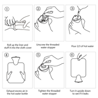 Sac bouillotte en silicone pour filles, chauffe-mains en peluche, chauffe-mains en PVC, chaud pour l'hiver 1L/2L