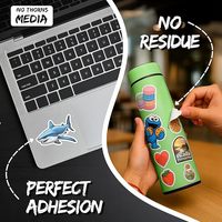 Pegatinas de Dibujos Animados DIY - Pegatinas Personalizadas de PVC Ecológicas e Impermeables, Diseños Blue Bull, Paul Et Shark, Gypsy, Formas Personalizadas, Acabado Brillante