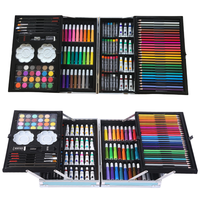 Ensemble de dessin pour enfants, 145 pièces, boîte en aluminium, fournitures de peinture, ensemble de papeterie, kit d'artiste de luxe, fournitures scolaires, cadeaux pour tout-petits