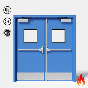 Puerta Cortafuego <span class=keywords><strong>de</strong></span> Acero con Barra Antipánico Certificada UL 10C, Puertas <span class=keywords><strong>de</strong></span> Seguridad Metálicas <span class=keywords><strong>de</strong></span> Escape <span class=keywords><strong>de</strong></span> Emergencia para Centros Comerciales y Cines - Product Image 1