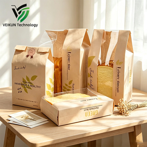 Sacchetto per Pane in Carta Kraft Antiossidante VEIKUN con Finestra, Logo Personalizzato, Biodegradabile, per Imballaggio di Toast e Prodotti da Forno - Product Image 1