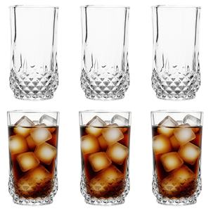 ダイヤモンドベースハイボールグラスエレガントなドリンクウェアセット6個セットクリアテクスチャタンブラー食器洗い機安全耐久性アイドビバレッジカップ - Product Image 3