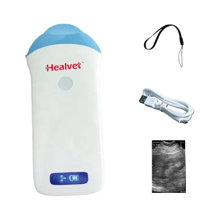 Healvet HV-WS2S Veterinary Pet Portable Cat Dog Imaging Medical Supply Micro-Convex Ultrasound Wireless Scanner