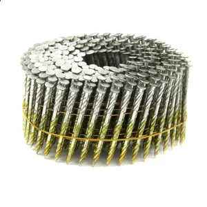 Manufacturer 15 degree yellow painted screw shank wire pallet coil nails