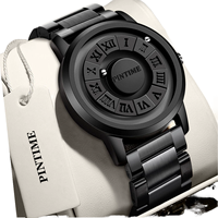 Reloj de Lujo para Hombre con Encanto Antiguo, Creativo con Puntero Magnético, de Cuarzo, con Correa de Acero Inoxidable, Venta al Por Mayor
