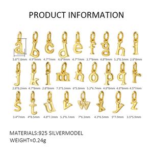 Nouveau petit brillant S925 en argent Sterling 26 lettres minuscules accessoires pendentif unique pour collier à faire soi-même fabrication de bijoux - Product Image 4