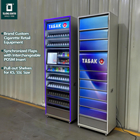 Vitrine lumineuse LED pour tabac, présentoir à cigarettes, boîte à lumière miroir pour la vente au détail de tabac, présentoir pour tabac sans fumée