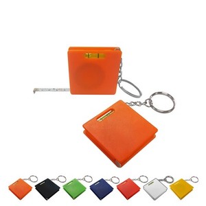 เทปวัดขนาดเล็กแบบสี่เหลี่ยมพิมพ์โลโก้ตามสั่ง เทปวัดขนาดยอดนิยมพร้อมพวงกุญแจและระดับน้ำ - Product Image 6