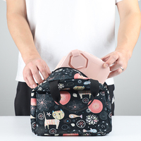 Sac isotherme pour le déjeuner, sac à lunch portable personnalisé de petite taille, entièrement imprimé, en polyester durable avec doublure en aluminium