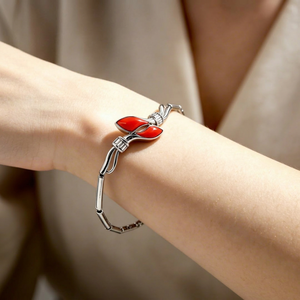Women's <b>Silver</b> Plated Coral Heart <b>Cuff</b> <b>Bracelet</b> Vintage Alloy Jewelry Gift - Product Image 1