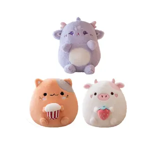 Adorable Strawberry Cow Plush Toy Ultrasoft Cuddle Pillow All Ages Unique Gift Choice Chubby Cupcake Cat Cushion Cute Dragon