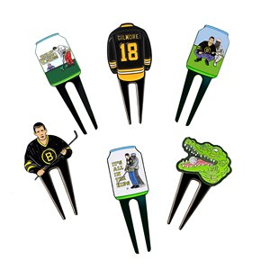 カスタムロゴ ゴルフディボット修理ツール ハッピーギルモア カスタム 面白い亜鉛合金ボールマーカー 新デザイン ゴルフ用品 - Product Image 4