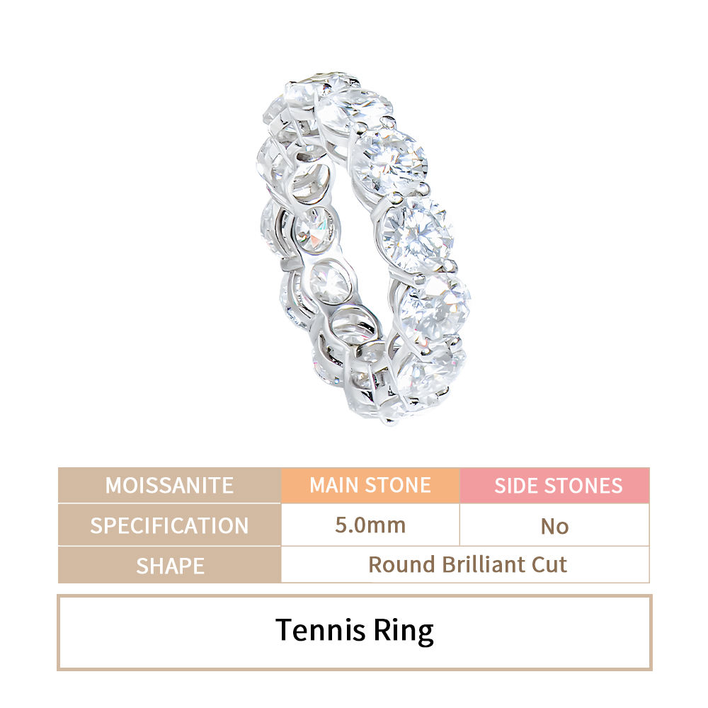 แหวนเทนนิส 5 มม. สีเงิน