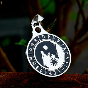 SS8-913ABP Steel soldier Fashion collana da uomo nuova argento black wolf ciondolo gioielli in acciaio inossidabile regalo - Product Image 5