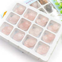 12 uds/1 Juego de pato de cristal de cuarzo Natural tallado 1 pulgada estatuilla de Animal patos felices piedra curativa para regalo de decoración del hogar