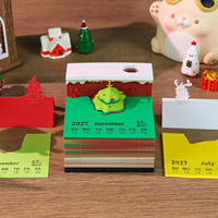 Calendrier 2027 en papier artisanal personnalisé, bloc-notes 3D, notes adhésives personnalisées, sculpture en papier, souvenirs, notes à déchirer à la main, notes en forme de sapin de Noël