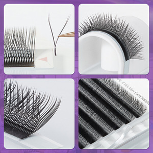 Extension ciglia personalizzate a forma di W, fatte a mano, YY W Clover 0.7mm C D, ciglia finte W - Product Image 3