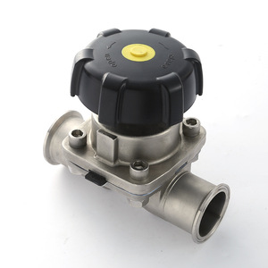 Válvula de Diafragma Manual de Acero Inoxidable de Instalación Rápida con Estructura de Control de Abrazadera Sanitaria de Paso Directo - Product Image 1