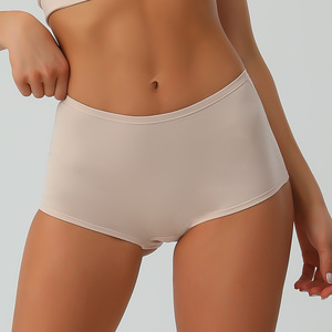 Braguitas bóxer de algodón de cintura alta para <span class=keywords><strong>mujer</strong></span> de talla grande, estilo americano, con efecto <span class=keywords><strong>levanta</strong></span> glúteos, pantalones de seguridad de verano, bragas de ángulo plano con control de abdomen - Product Image 3