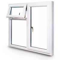 Fenêtre à battant en PVC minimaliste de style européen, double vitrage, insonorisée, isolante thermiquement, en verre trempé, personnalisable, vente en gros usine