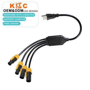 Cable divisor en Y de 16 AWG NEMA5-15P de 1 a 4, 125V/13A, de cobre puro, macho a hembra, para electrodomésticos - Product Image 1