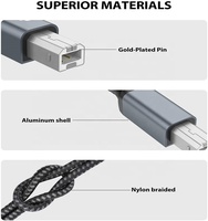 Câble d'imprimante usb 2.0, type c vers b, en nylon, tressé, 1m, 2m, 3m, 5m, 10m