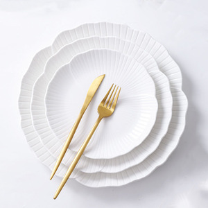 Eco-Friendly 8/10/12 Inch <b>White</b> Ceramic Plate <b>Sets</b> Pizza Dessert Dishes for Wedding Parties - Product Image 1