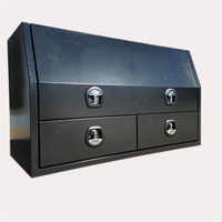 Boîtes à outils plates en aluminium avec revêtement en poudre, rangement d'outils avec tiroirs pour camions utilitaires, plateau et artisans