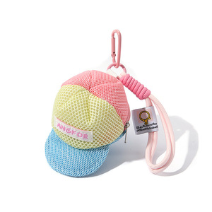 Sáng Tạo Đầy Màu Sắc Lưới Mini Cap Coin Purse Móc Khóa Du Lịch Lưu Trữ Túi Tai Nghe Trường Hợp Mini Hip Hop Hat Keychain - Product Image 6