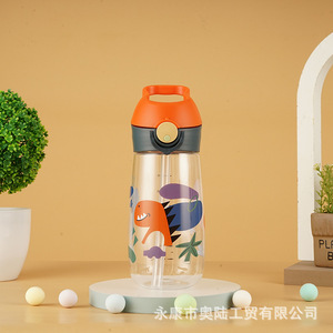 Tritan 500ml portátil lindo Bpa libre niños bebida escuela botella <span class=keywords><strong>de</strong></span> agua <span class=keywords><strong>de</strong></span> plástico con pajita imagen <span class=keywords><strong>de</strong></span> dibujos animados - Product Image 5