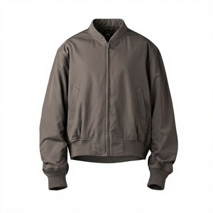 Blouson Bomber Homme Couleur Unie Fermeture Éclair Poche Avant Coupe-Vent Respirant Décontracté Hiver Coupe Classique Nylon/Polyester Col Montant - Product Image 3