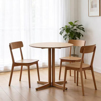 Table ronde en bois massif, table basse moderne et simple, table ronde vintage pour salle à manger, table à manger pour usage commercial
