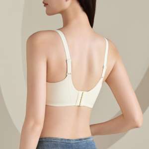 Soutien-gorge sans armatures push-up texturé, haute élasticité, sans couture, uni, élégant, pour petites poitrines, style basique de qualité, automne-hiver - Product Image 2