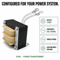 Transformateur de puissance monophasé EI96 220V vers 12V 24V 20W 50/60Hz à enroulement en cuivre, transformateur basse fréquence pour UPS et contrôle LED