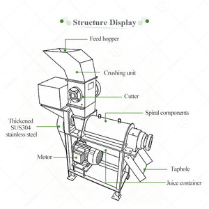 Machine d'extraction de jus industrielle pour pastèque, ananas, calamansi, abricot, avocat, fraise - Product Image 3