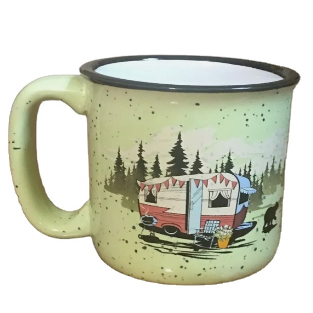 Ceramic Camping Campfire Mug 15oz Capacity