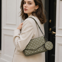 Sac bandoulière unisexe personnalisé en cuir PU avec rabat, sac à main à bandoulière avec chaîne, pochette ronde pour pièces de monnaie, sac messager décontracté pour tous les jours